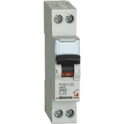 Interruttore magnetotermico modulare BTDIN 1P+N 1m 25A 4,5Ka BTICINO FC881C25