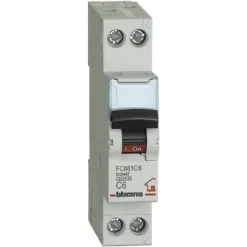 Interruttore magnetotermico modulare BTDIN 1P+N 1m 6A 4,5Ka BTICINO FC881C6