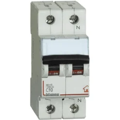Interruttore magnetotermico modulare BTDIN 1P+N 2m 10A 4,5Ka BTICINO FC810NC10