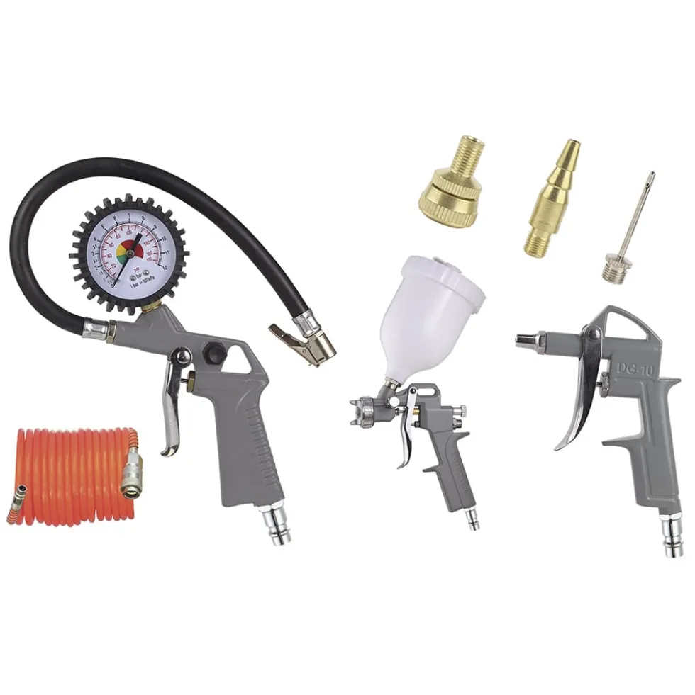 Kit 7 accessori per compressore ad innesto rapido VINCO 60607