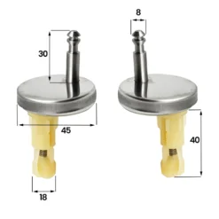 Kit cerniere agganci di ricambio TOP FIX con tasselli ad espansione per sedile copri wc