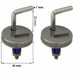Kit cerniere regolabili S117K per sedile wc aggancio laterale gambo alto con tasselli
