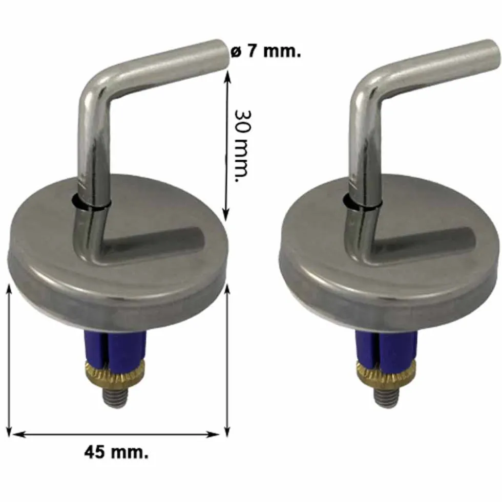 Kit cerniere regolabili S117K per sedile wc aggancio laterale gambo alto con tasselli