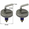 Kit cerniere regolabili S121K per sedile wc aggancio laterale gambo basso con tasselli