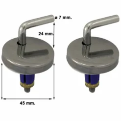 Kit cerniere regolabili S121K per sedile wc aggancio laterale gambo basso con tasselli