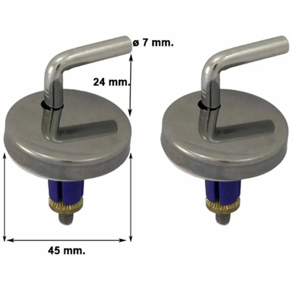 Kit cerniere regolabili S121K per sedile wc aggancio laterale gambo basso con tasselli