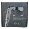 Kit doccetta idroscopino cromata con pulsante + flessibile rinforzato + supporto a muro