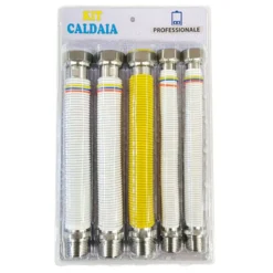 Kit flessibili inox rivestiti per allacciamento caldaia 3/4" + 1/2" cm.20/40