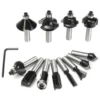 Kit 12 frese per legno gambo 1/4" mm.6 TOLSEN 75680 per fresatrice verticale