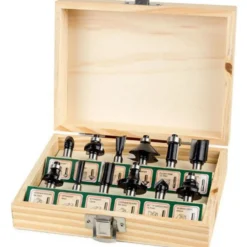 Kit 12 frese per legno gambo 1/4" mm.6 TOLSEN 75680 per fresatrice verticale