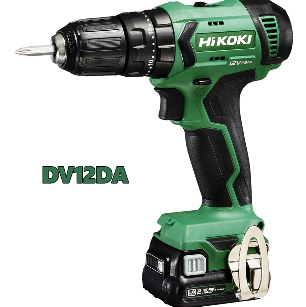 Kit promo combo HIKOKI KC12HKDA2 trapano con percussione DV12DA + avvitatore impulsi WH12DA + 2 batterie 12V 2,5Ah