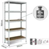 kit scaffale SOLID in acciaio zincato cm.90 x 40 x 180H con 5 ripiani in legno