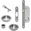 Kit serratura per porte scorrevoli cromo satinato nicchie tonde MARIVA art. 2055
