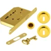 Kit serratura per porte scorrevoli oro lucido nicchie tonde MARIVA art. 2055