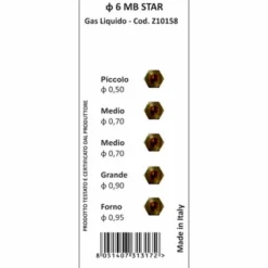 Kit universale 5 ugelli MB6 gas gpl per piano cottura cucina