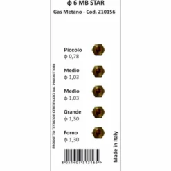 Kit universale 5 ugelli MB6 gas metano per piano cottura cucina