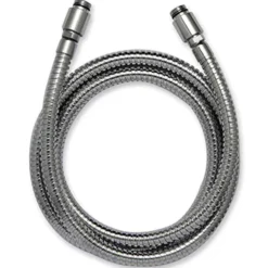 Laccio doccia flessibile acciaio cromato doppia aggraffatura maschio-maschio 3/8" cm.150