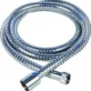 Laccio doccia ridotto flessibile acciaio cromato doppia aggraffatura 3/8" x 1/2" f.f. cm.150