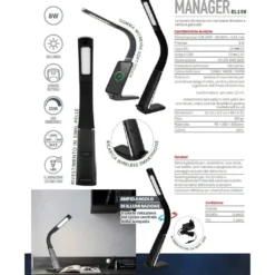 Lampada da tavolo con caricatore wireless e sensore gestuale CFG MANAGER