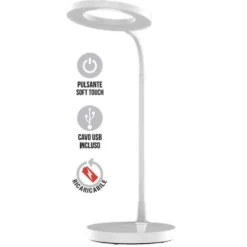Lampada led da tavolo orientabile CFG IRIS con intensità luminosa regolabile 10/20W ricaricabile