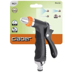 Lancia a pistola in ottone cromato CLABER 9621 METAL-JET a getto regolabile