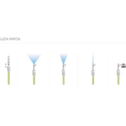 Lancia in ottone cromato CLABER 9620 METAL-JET a getto regolabile