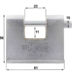 Lucchetto corazzato in ottone e acciaio cementato mm.60 SIKURO SK60