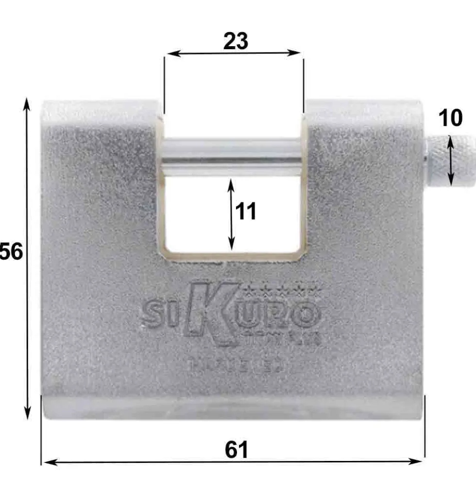 Lucchetto corazzato in ottone e acciaio cementato mm.60 SIKURO SK60