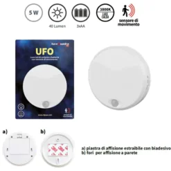 Luce led di cortesia a batteria UFO con sensore di movimento CFG EL182