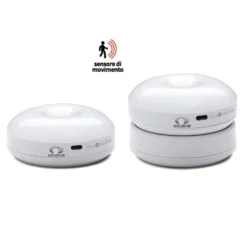 Luce led ricaricabile LUCIO con sensore di movimento supporto adesivo o attacco magnetico CFG EL187