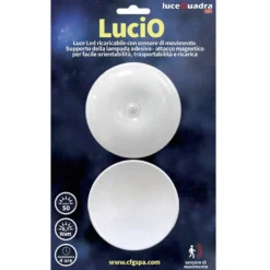 Luce led ricaricabile LUCIO con sensore di movimento supporto adesivo o attacco magnetico CFG EL187