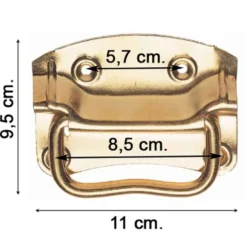 Maniglia americana per baule mm.110 ottonata
