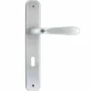 Maniglia con placca cromo satinato mm.70 mod. GOCCIA per porte interne
