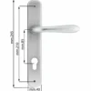 Maniglia con placca cromo satinato mm.85 mod. GOCCIA foro cilindro tipo yale per porte interne