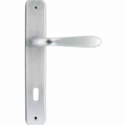 Maniglia con placca cromo satinato mm.90 mod. GOCCIA per porte interne