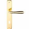 Maniglia con placca oro lucido mm.90 mod. GOCCIA per porte interne