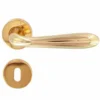 Maniglia con rosetta tonda ottone lucido mod. AGNONE per porte interne