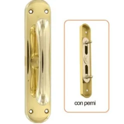 Maniglia cremonese mod. GOCCIA oro lucido con perni