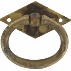 Maniglia ottone antichizzato mm.49 x 45 per mobili antichi art. 12321