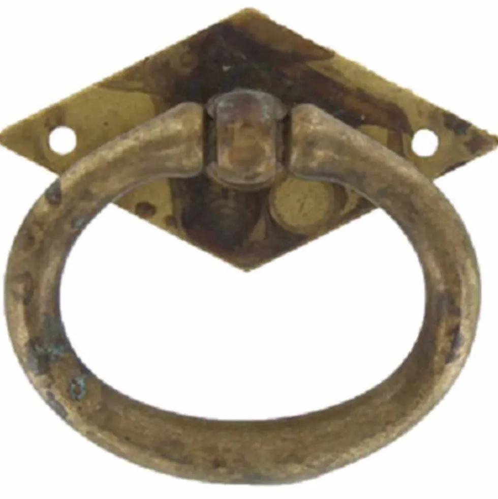 Maniglia ottone antichizzato mm.49 x 45 per mobili antichi art. 12321
