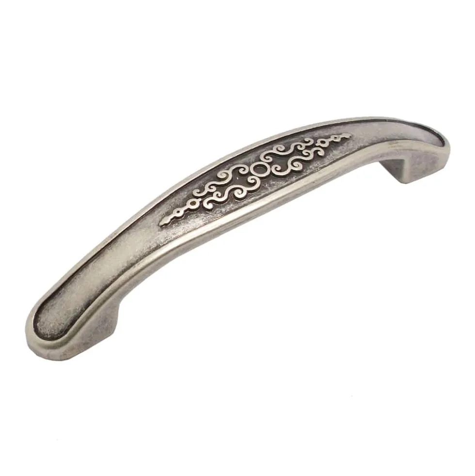 Maniglia per mobili antichizzata mm.96 argento antico ITALMETAL