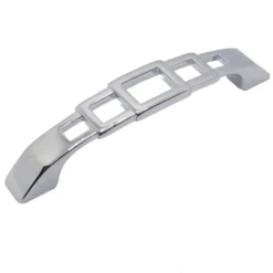 Maniglia per mobili stile moderno con intagli quadri mm.128 cromo lucido ITALMETAL