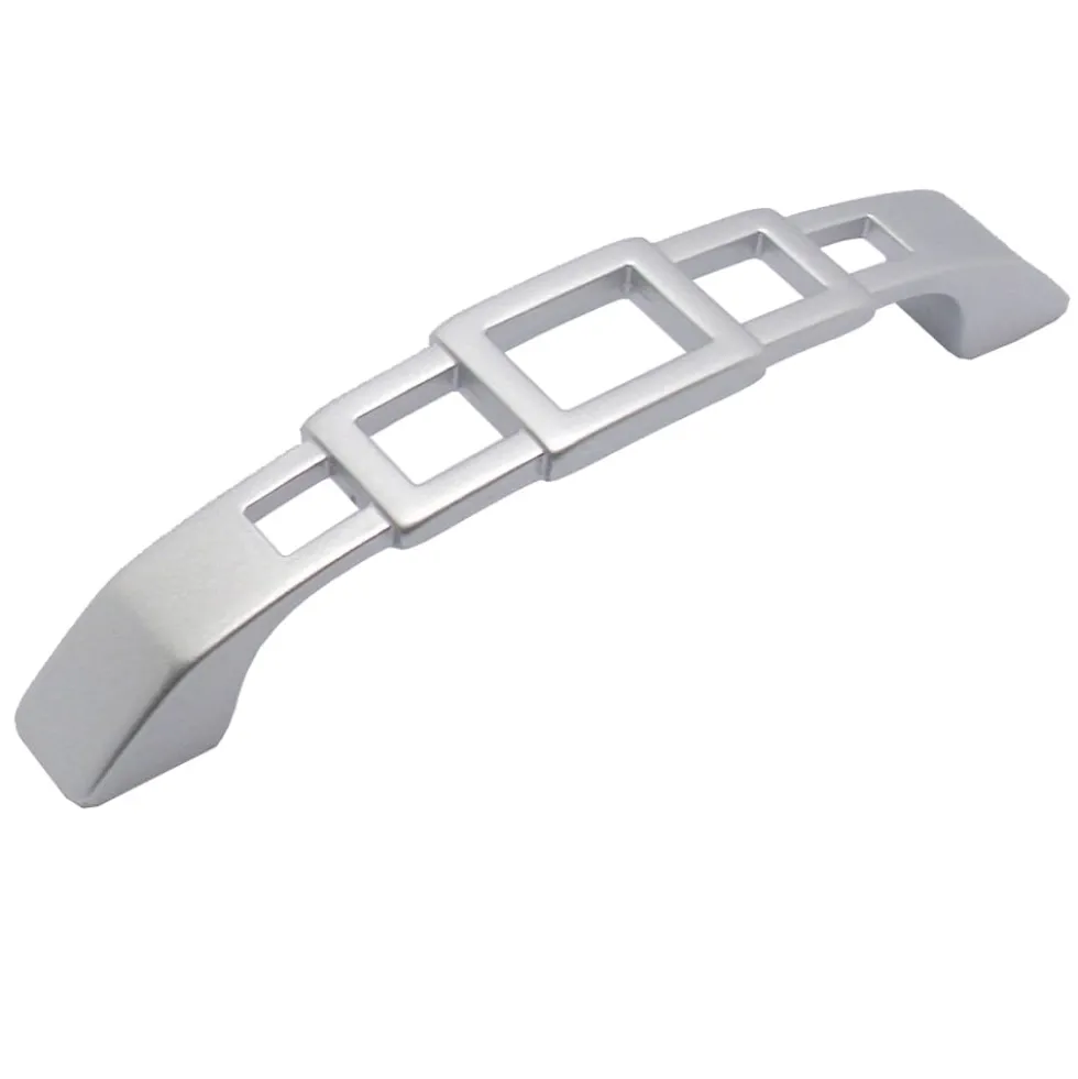 Maniglia per mobili stile moderno con intagli quadri mm.128 cromo perla ITALMETAL