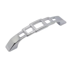 Maniglia per mobili stile moderno con intagli quadri mm.96 cromo lucido ITALMETAL