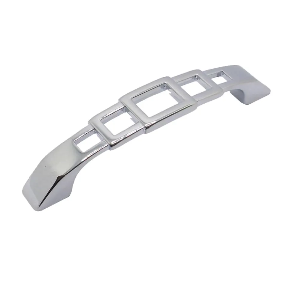 Maniglia per mobili stile moderno con intagli quadri mm.96 cromo lucido ITALMETAL