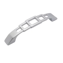 Maniglia per mobili stile moderno con intagli quadri mm.96 cromo perla ITALMETAL