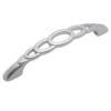 Maniglia per mobili stile moderno con intagli tondi mm.128 cromo perla ITALMETAL