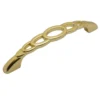 Maniglia per mobili stile moderno con intagli tondi mm.128 oro opaco ITALMETAL