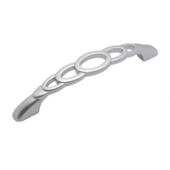 Maniglia per mobili stile moderno con intagli tondi mm.96 cromo perla ITALMETAL