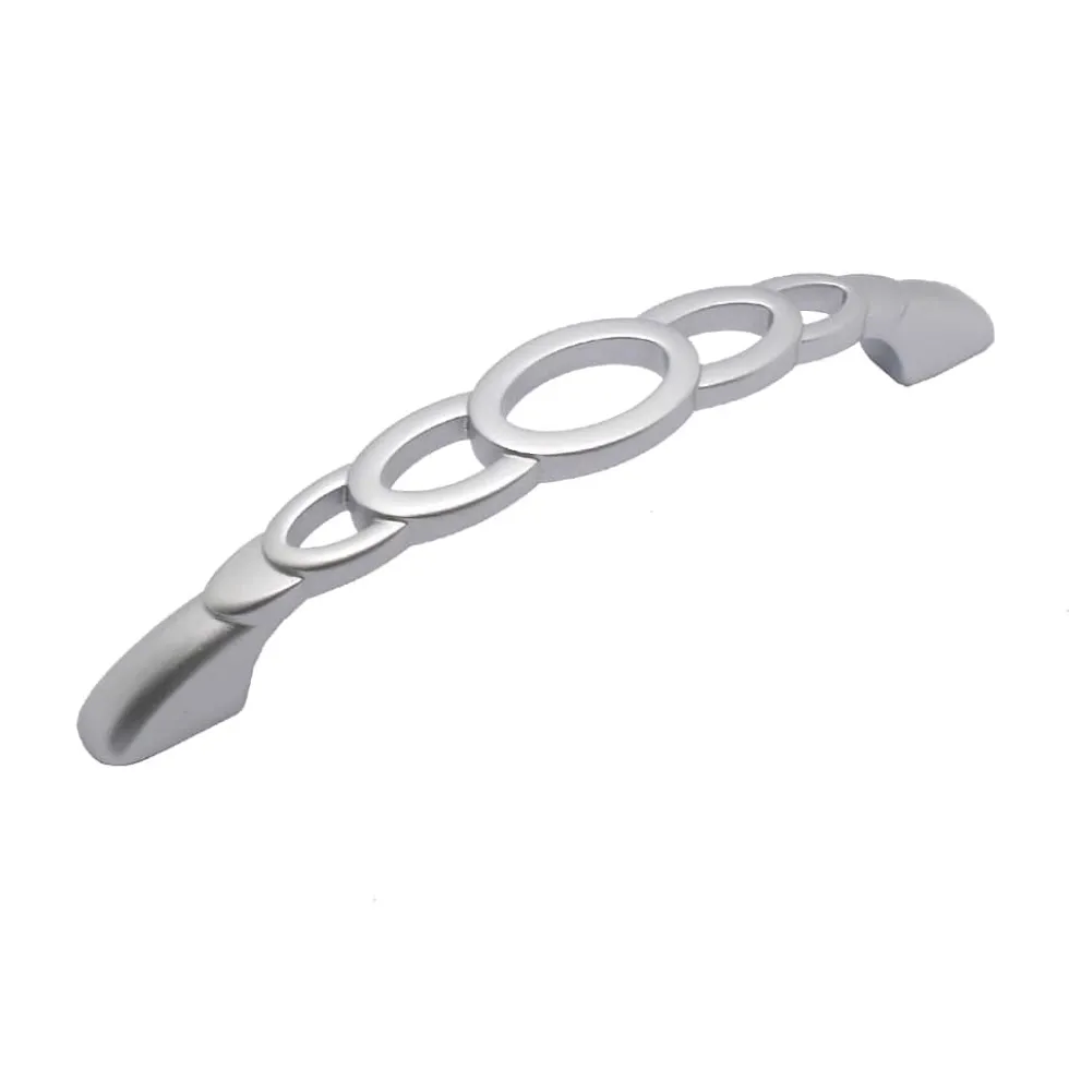 Maniglia per mobili stile moderno con intagli tondi mm.96 cromo perla ITALMETAL